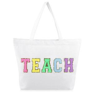 Teacher Gifts Tote Bag Teacher Areciation Gifts Canvas Tote Bag Chenille :v